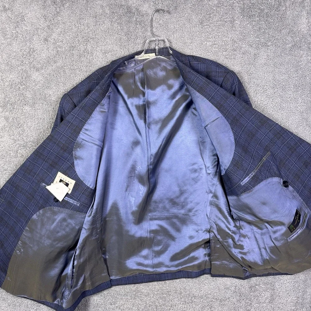 Joseph Abboud Suit Men 48 Lanificio di Pray Double Breasted Peak Windowpane